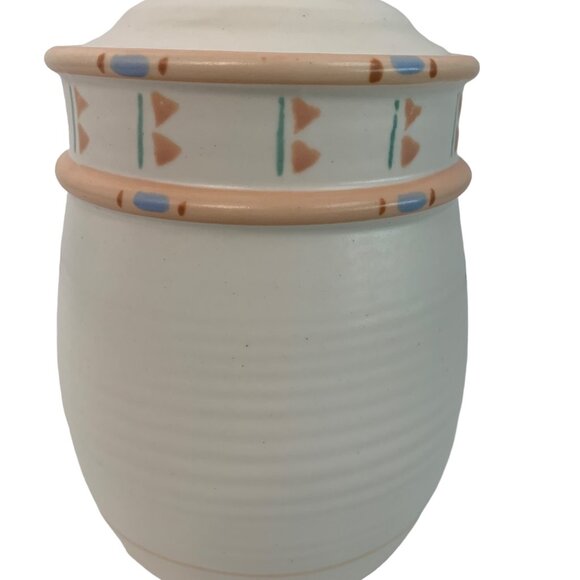 Vintage 80s Taos Treasure Craft USA Ceramic Canister Jar With Lid 7" Tall 7725 - Picture 2 of 8